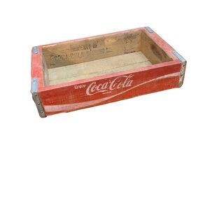 Vintage Coca-Cola Coke Soda Wood Crate Tray Red Advertising Home Decor